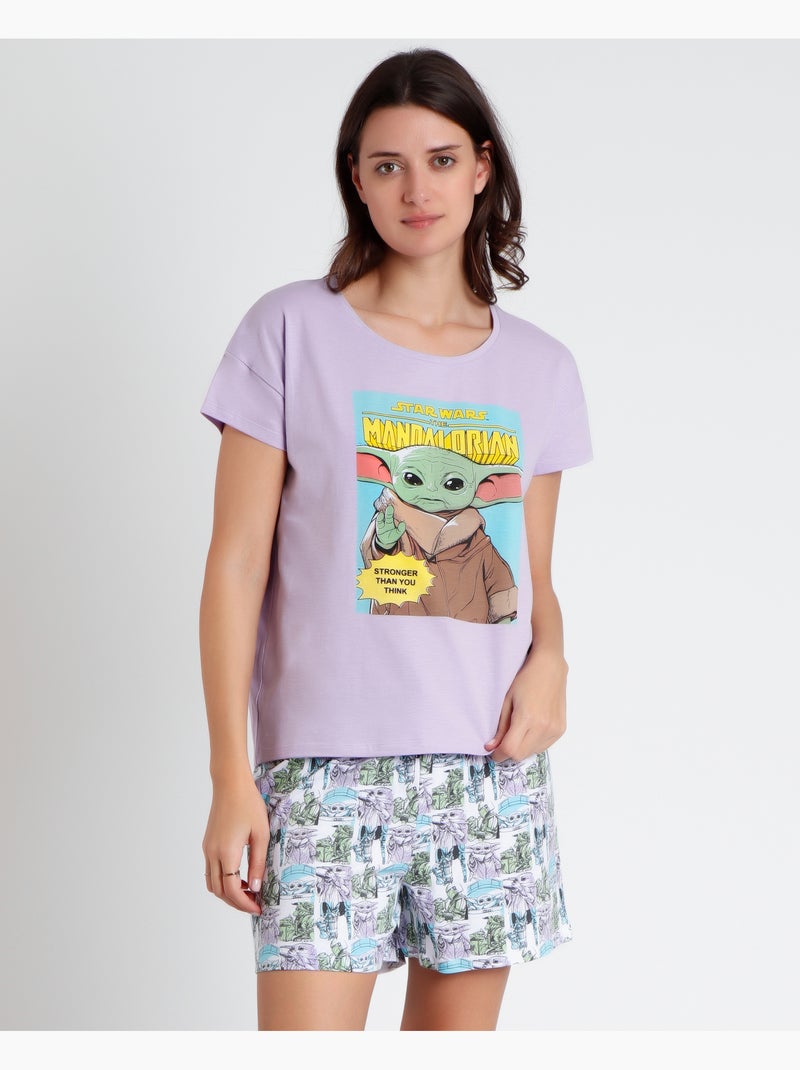 STAR WARS Pigiama a maniche corte da donna Grogu Pastel Malva lilla - Kiabi