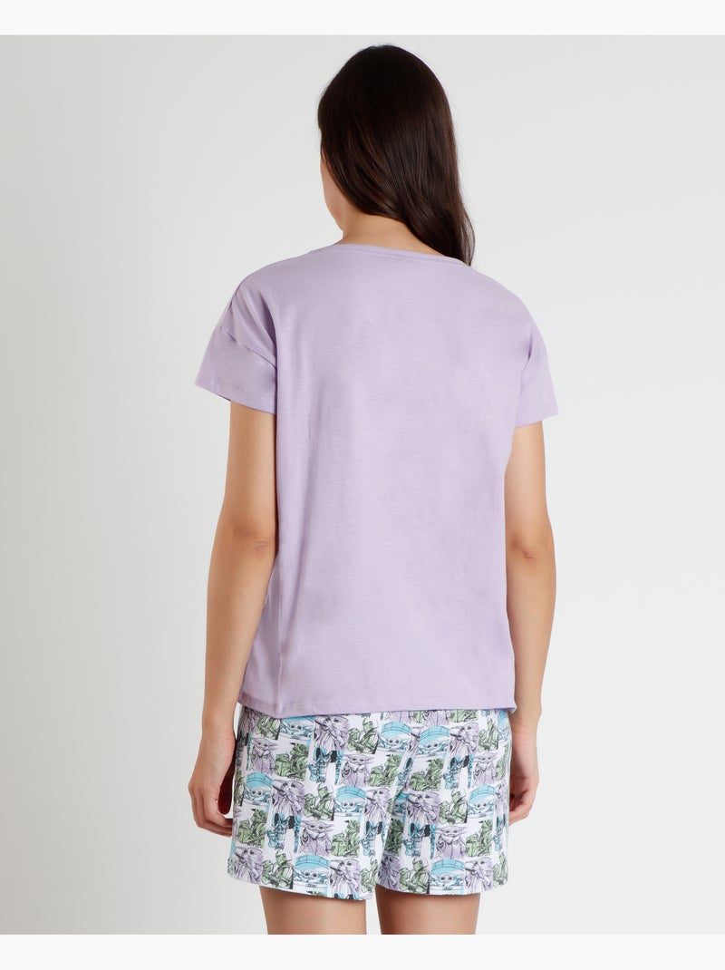 STAR WARS Pigiama a maniche corte da donna Grogu Pastel Malva lilla - Kiabi