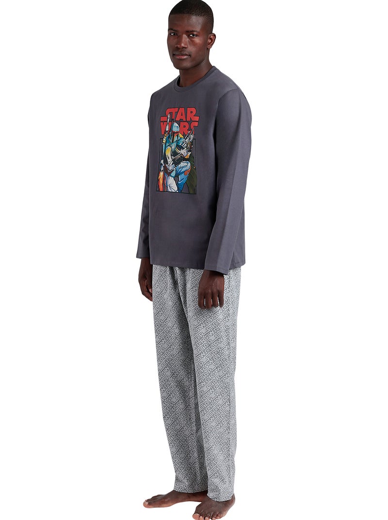 STAR WARS Pigiama a maniche lunghe da uomo Boba Fett Grigio - Kiabi