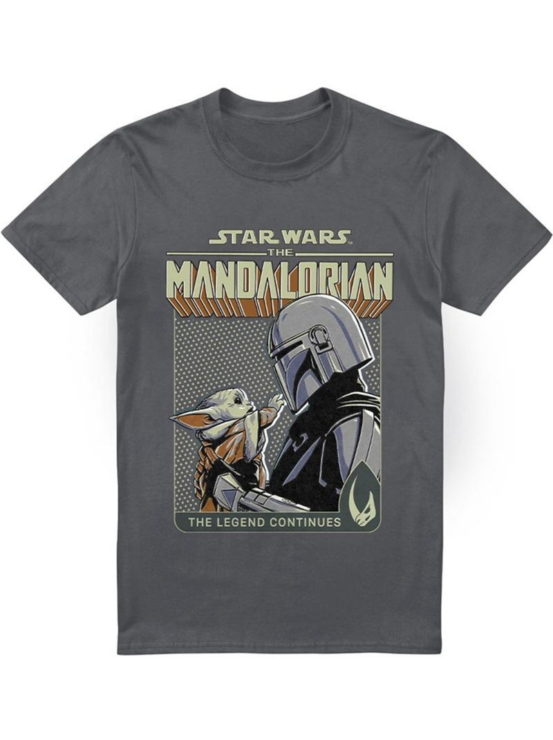 Star Wars: The Mandalorian Legend Continues Maglietta Grogu Uomo Grigio nero - Kiabi
