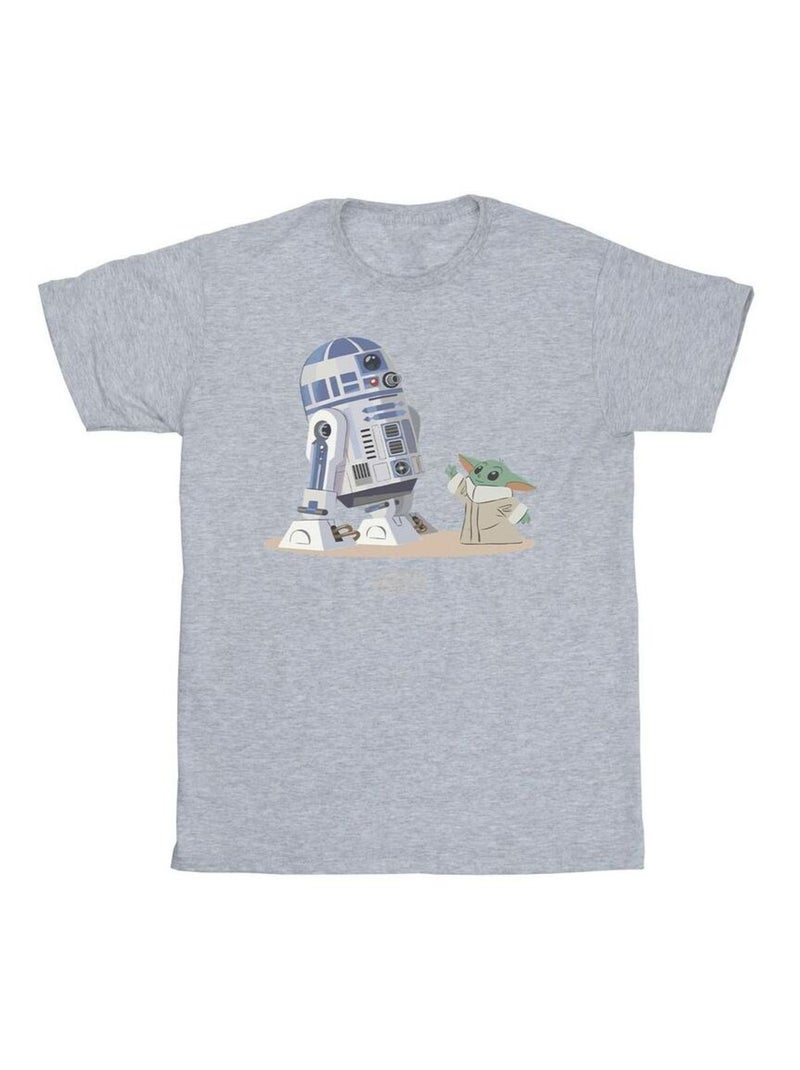 Star Wars The Mandalorian Maglietta R2-D2 e Grogu Uomo Grigio melangiato - Kiabi
