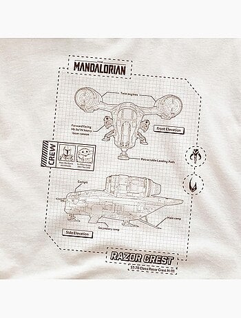 Star Wars: The Mandalorian Razor Crest Maglietta Planimetria Uomo
