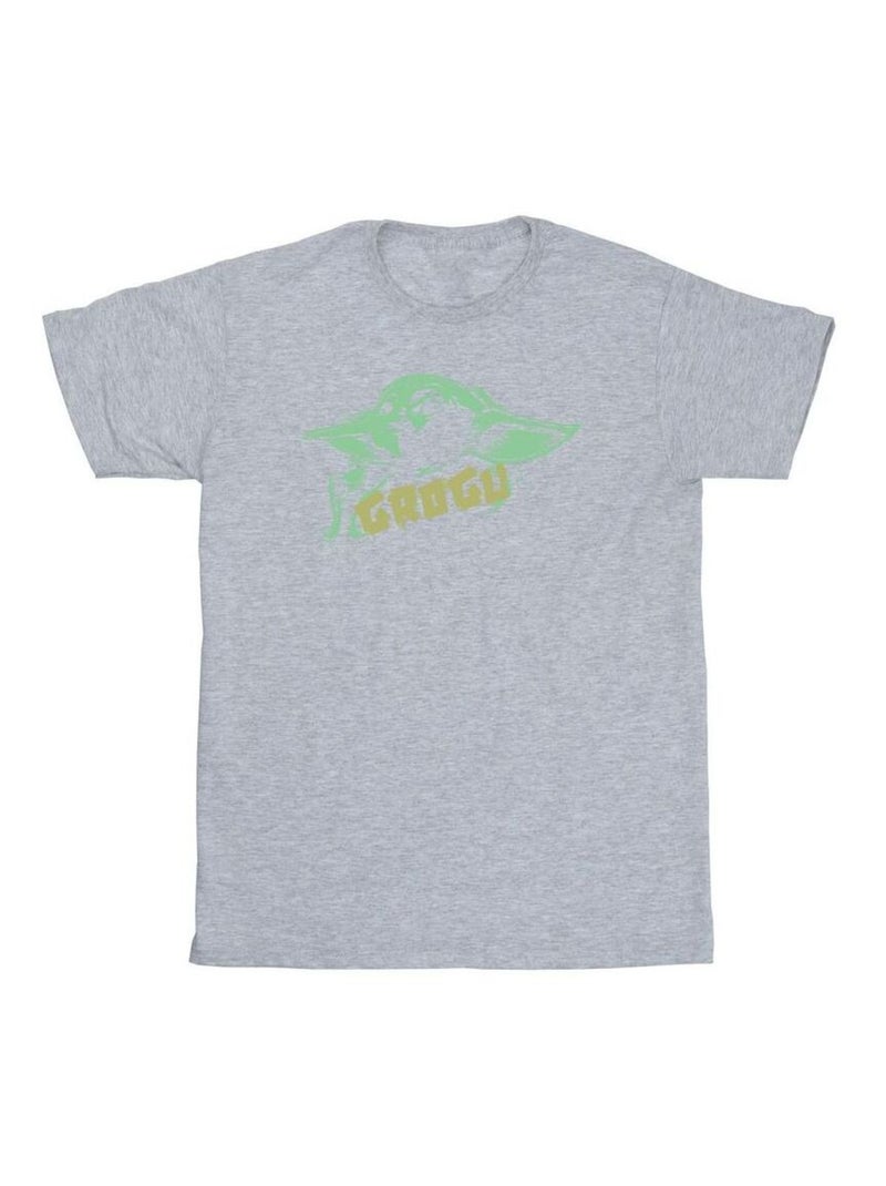 Star Wars The Mandalorian The Child Maglietta Grogu Schizzo Uomo Grigio melangiato - Kiabi