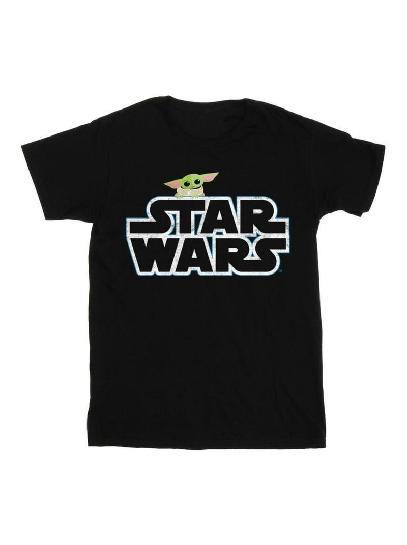 Star Wars The Mandalorian The Child Maglietta Logo Uomo Nero - Kiabi