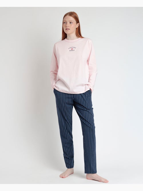 STAY AT HOME Pigiama a maniche lunghe da donna con energia di caricamento - Kiabi STAY AT HOME Pigiama a maniche lunghe da donna con energia di caricamento - Kiabi