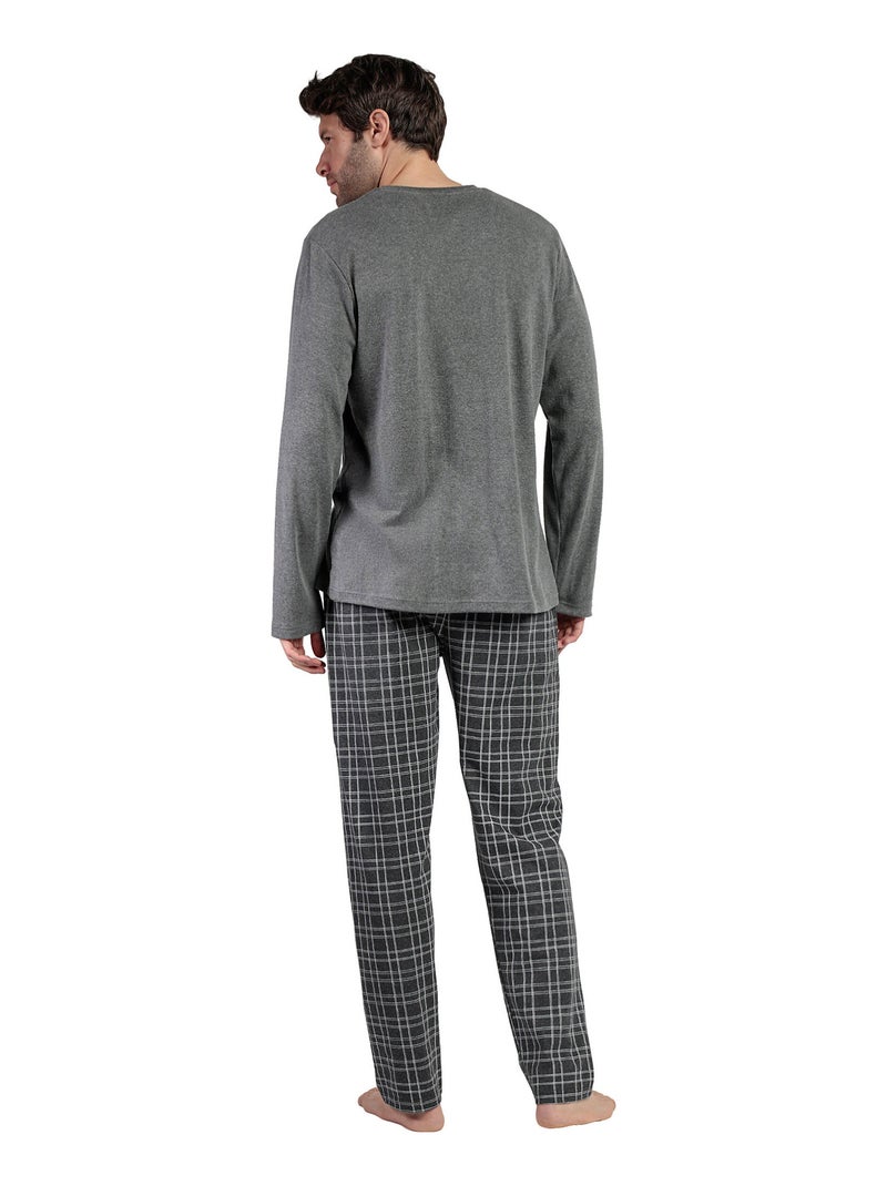 STAY AT HOME Pigiama a maniche lunghe da uomo Ebony Grigio - Kiabi