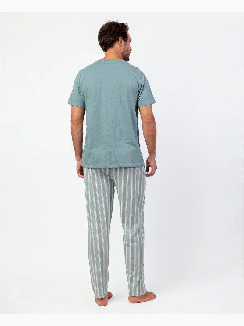 STAY AT HOME Pigiama da uomo Let's Go Travel a maniche corte Verde - Kiabi