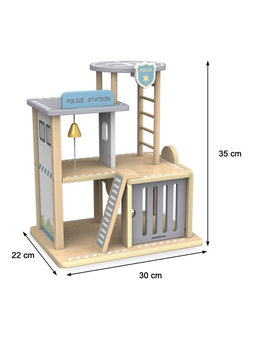Stazione di polizia legno con auto e elicottero Mamabrum - Kiabi