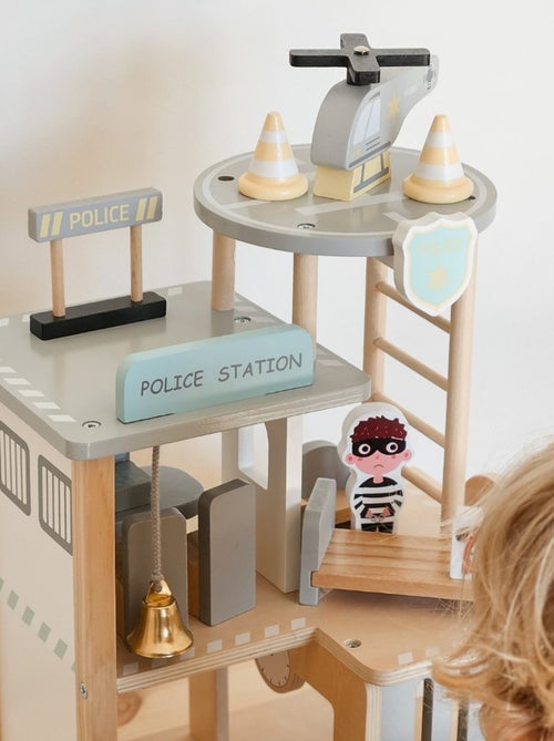 Stazione di polizia legno con auto e elicottero Mamabrum - Kiabi