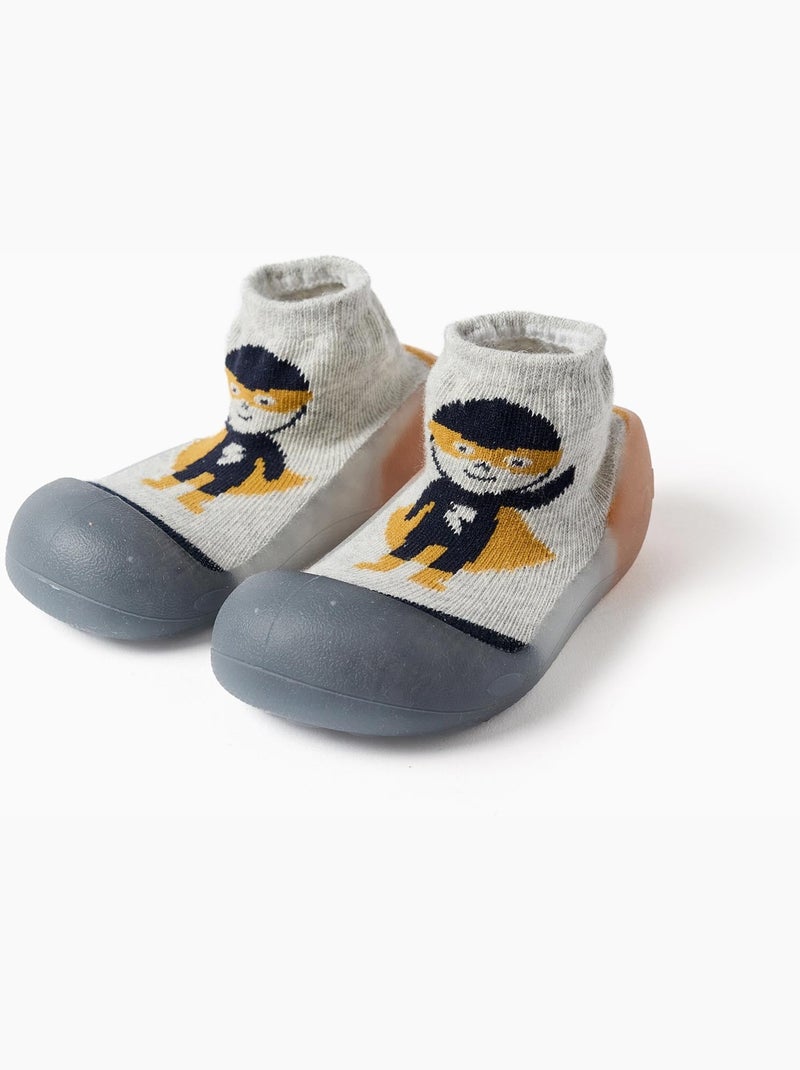 Steppies calzini-pantofola con stampa supereroe Grigio chiaro - Kiabi