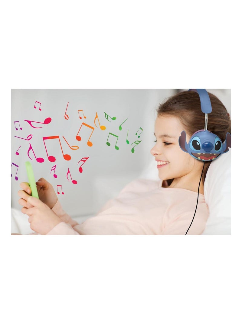 Stitch Cuffia stereo a filo pieghevole con limitazione sicura del volume Blu - Kiabi