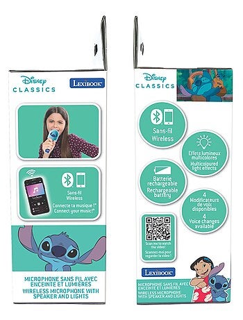 Stitch Microfono per karaoke Bluetooth/wireless con suono e luce