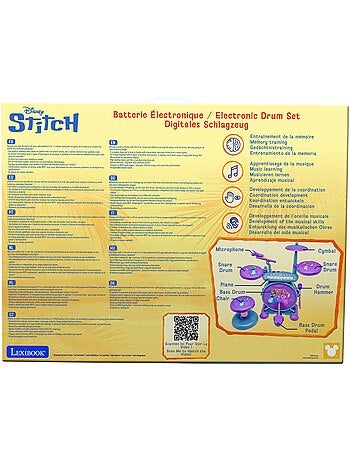 Stitch set completo di batteria elettronica luminosa con sedile