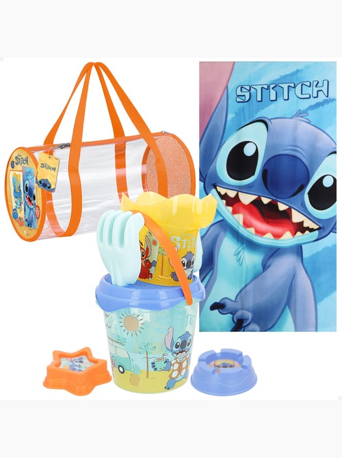 Stitch set secchiello da spiaggia con asciugamano e borsa accessori - Kiabi Stitch set secchiello da spiaggia con asciugamano e borsa accessori - Kiabi