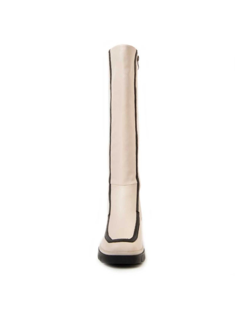 Stivale Con Tacco Materiale Sintetico E Tessile Montevita Bianco - Kiabi