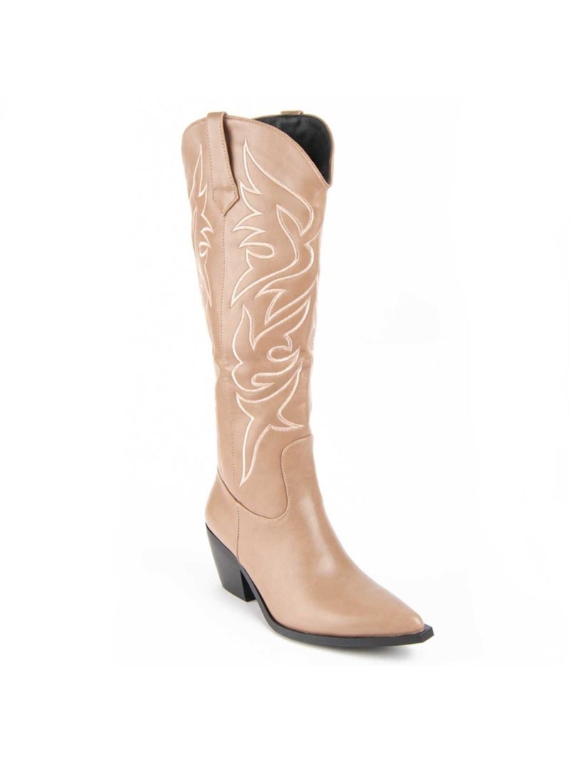 Stivale Con Tacco Materiale Sintetico Montevita Beige - Kiabi