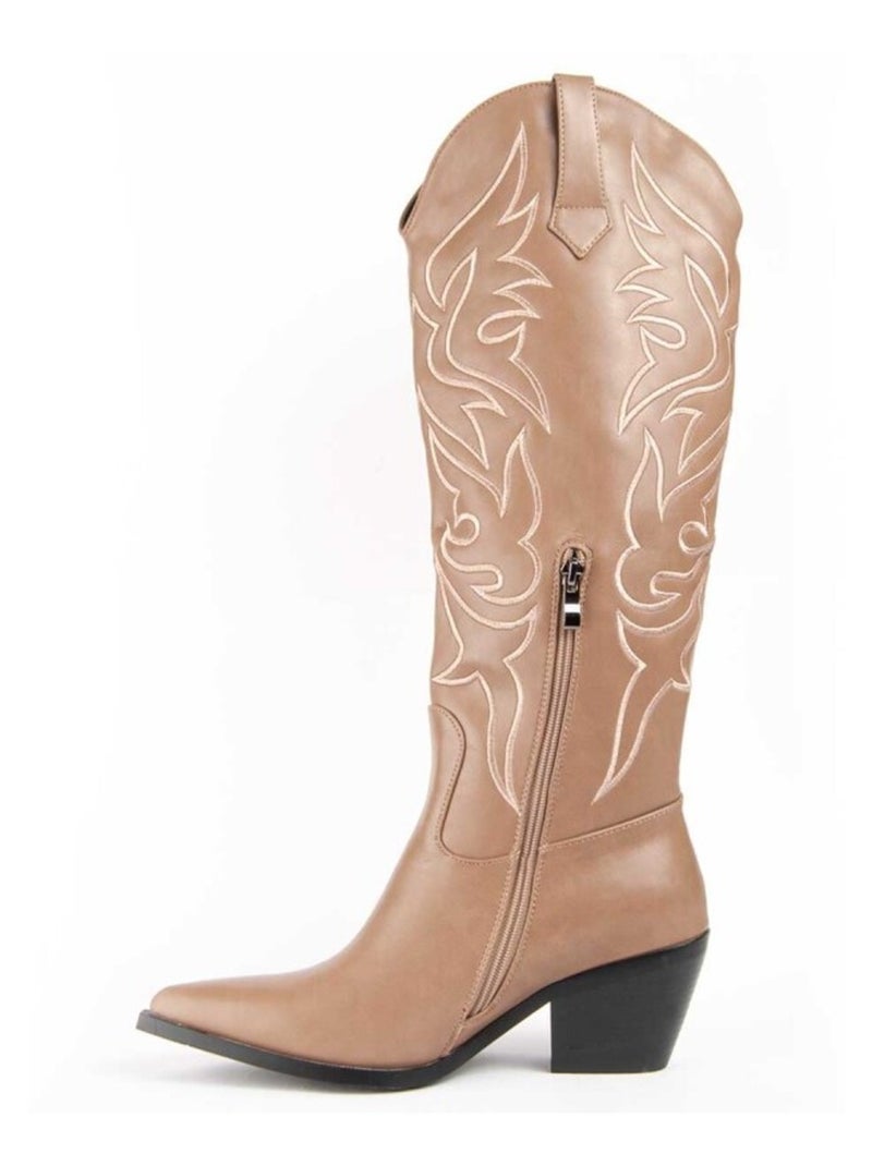 Stivale Con Tacco Materiale Sintetico Montevita Beige - Kiabi