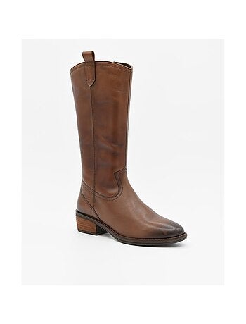 Stivale Con Tacco Pelle Naturale Purapiel