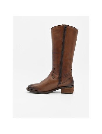 Stivale Con Tacco Pelle Naturale Purapiel