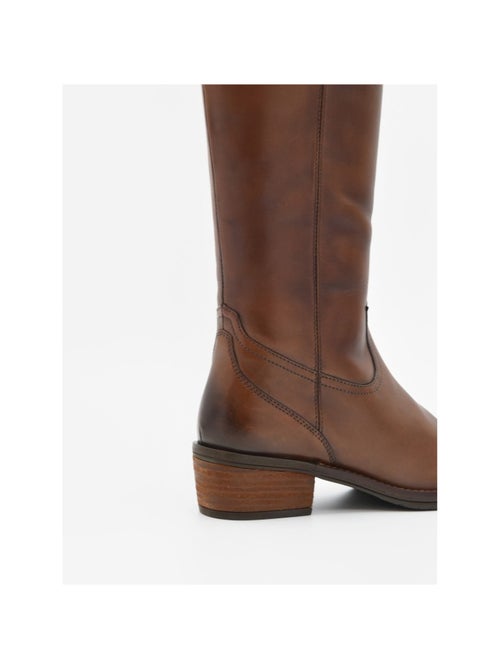 Stivale Con Tacco Pelle Naturale Purapiel - Kiabi