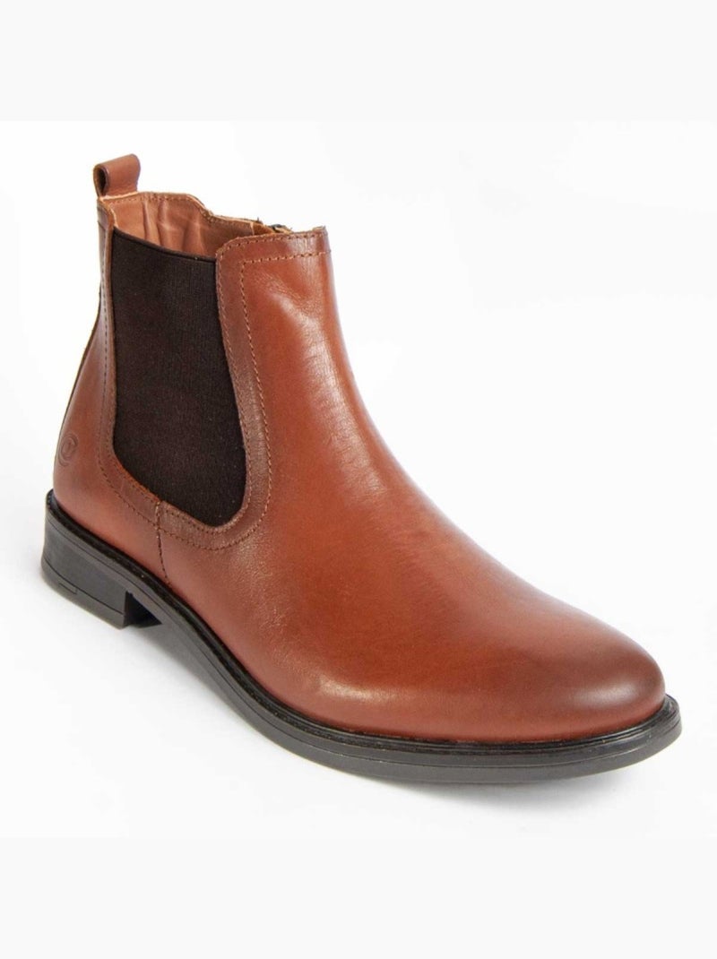 Stivale Pelle Naturale Purapiel Marrone - Kiabi
