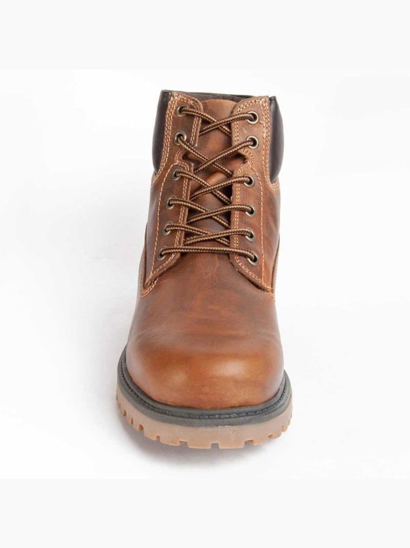 Stivale Pelle Naturale Purapiel Marrone - Kiabi