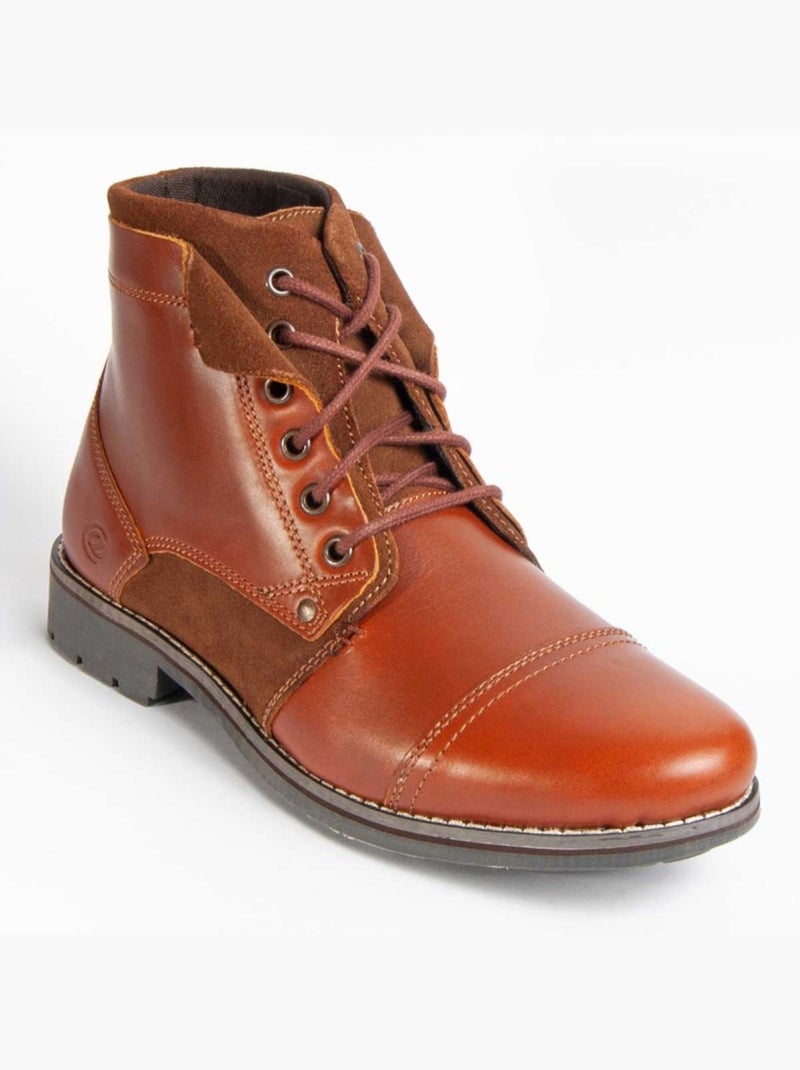 Stivale Pelle Naturale Purapiel Marrone - Kiabi