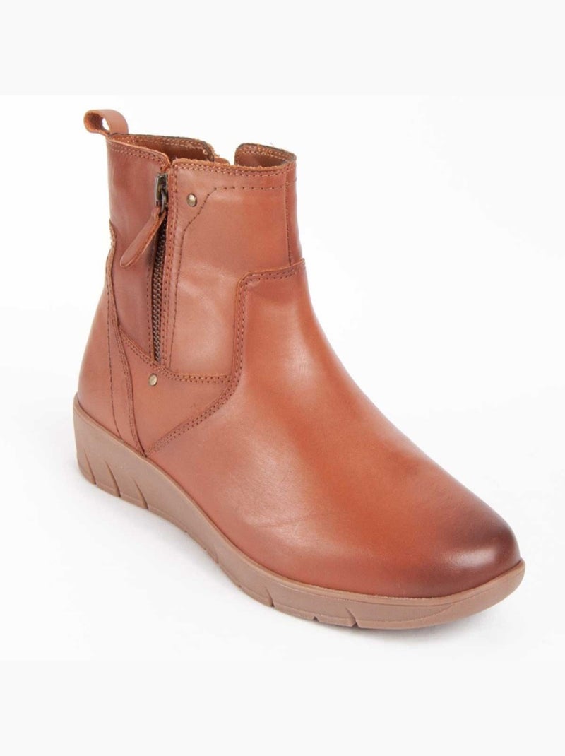 Stivale Pelle Naturale Purapiel Marrone - Kiabi