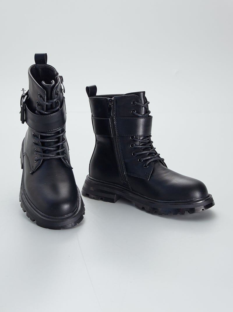 Stivaletti biker con fibbia NERO - Kiabi