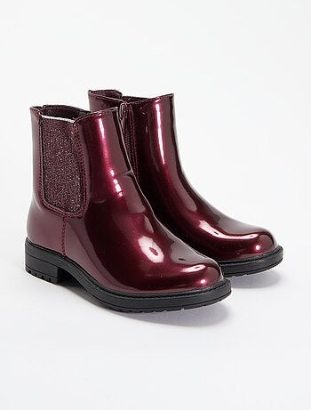 Stivaletti Chelsea in similpelle con inserti glitterati