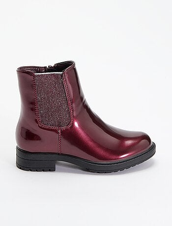 Stivaletti Chelsea in similpelle con inserti glitterati
