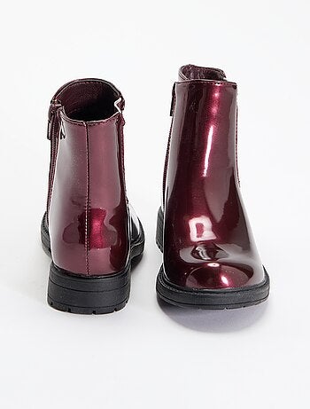 Stivaletti Chelsea in similpelle con inserti glitterati