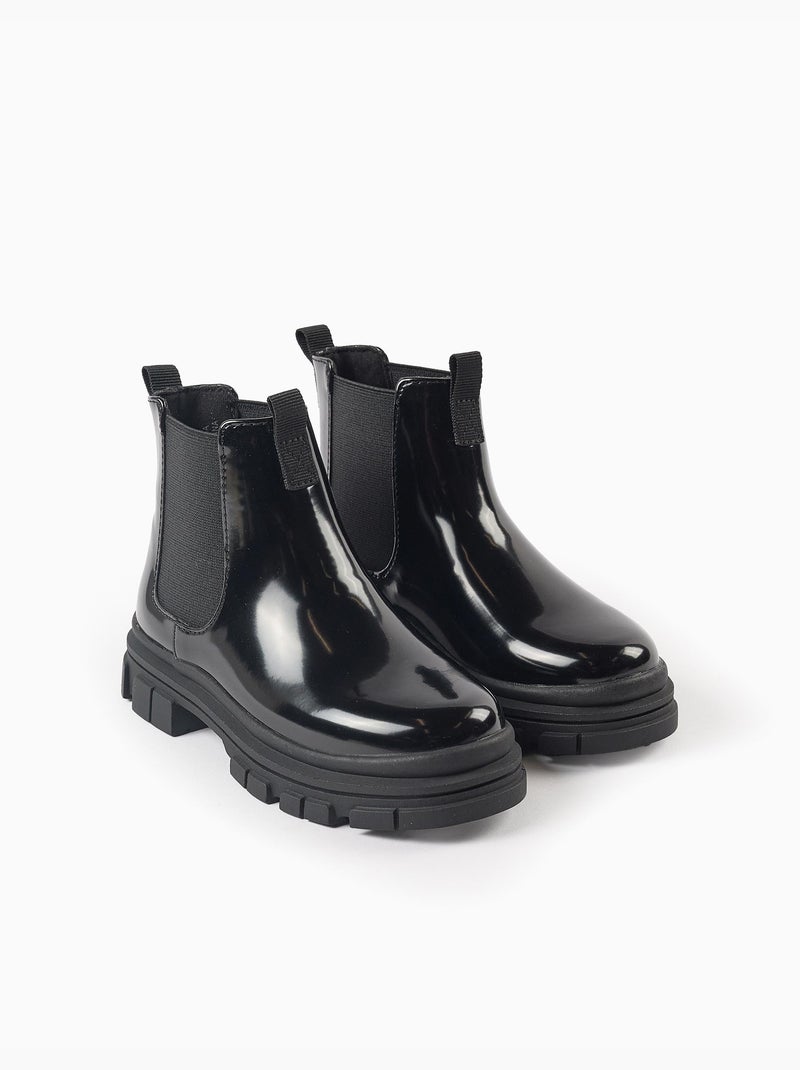 Stivaletti chelsea in vernice con suola antiscivolo Nero Nero - Kiabi