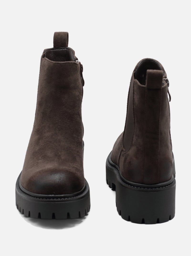 Stivaletti con cerniera Marrone - Kiabi