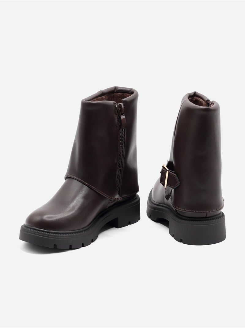 Stivaletti con cerniera Marrone - Kiabi