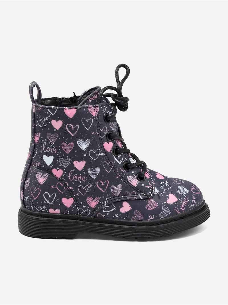 Stivaletti con dettaglio a forma di cuore Nero Blu - Kiabi
