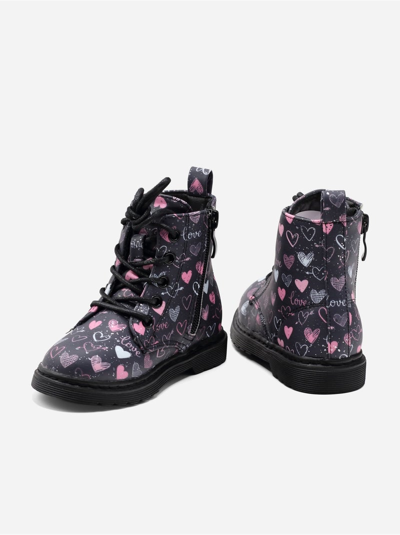 Stivaletti con dettaglio a forma di cuore Nero Blu - Kiabi