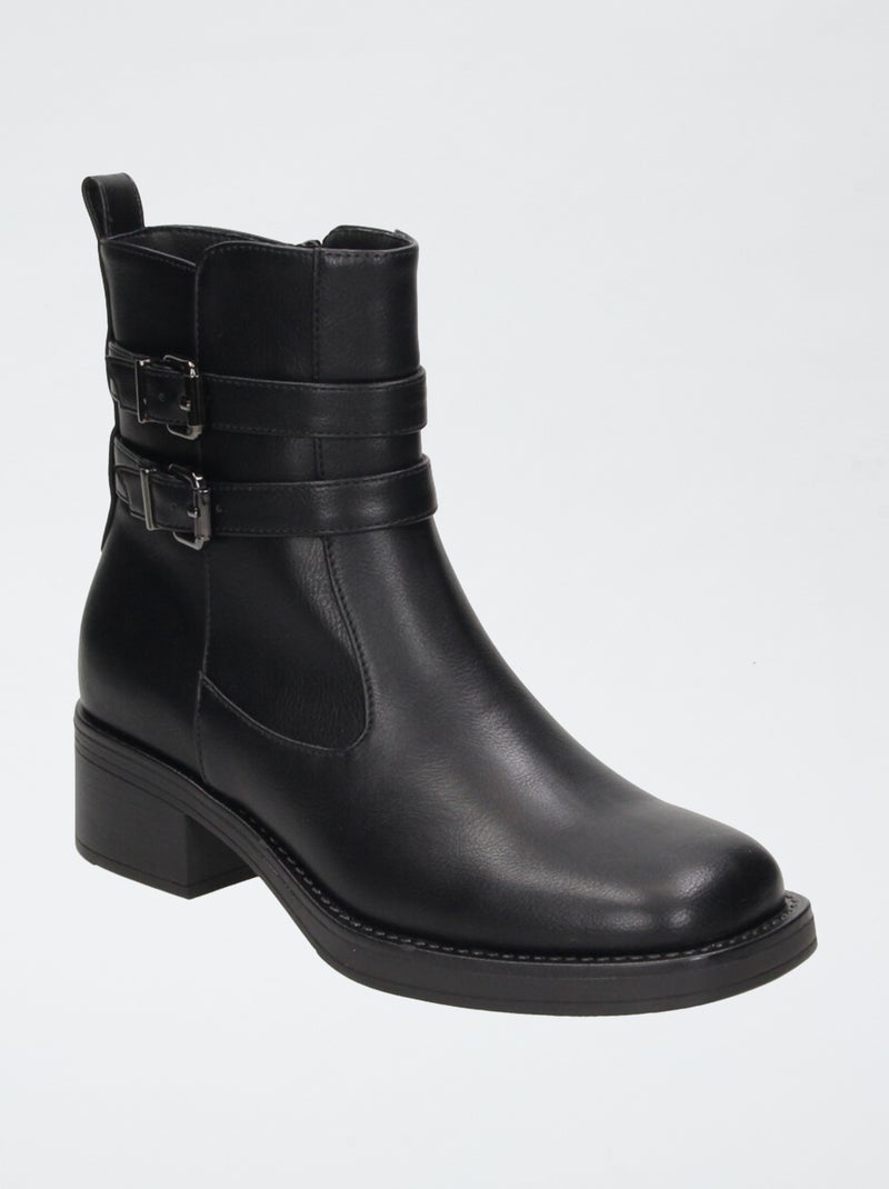 Stivaletti con fibbie e apertura con zip Nero - Kiabi
