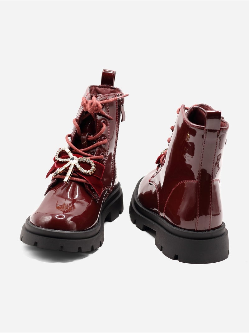 Stivaletti con fiocco decorativo Rosso - Kiabi