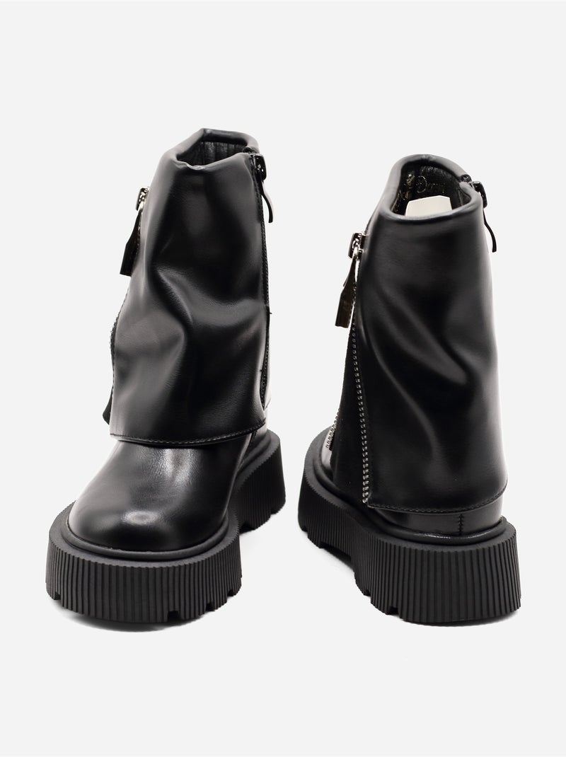Stivaletti con suola dentellata Nero - Kiabi