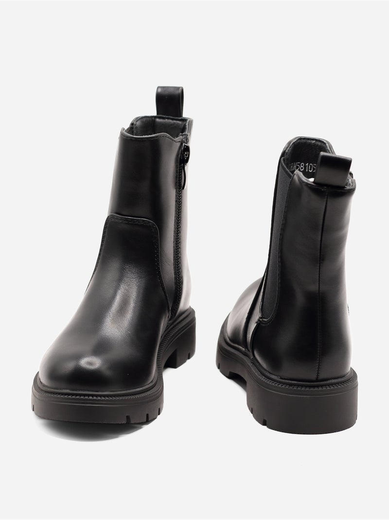 Stivaletti con suola dentellata Nero - Kiabi