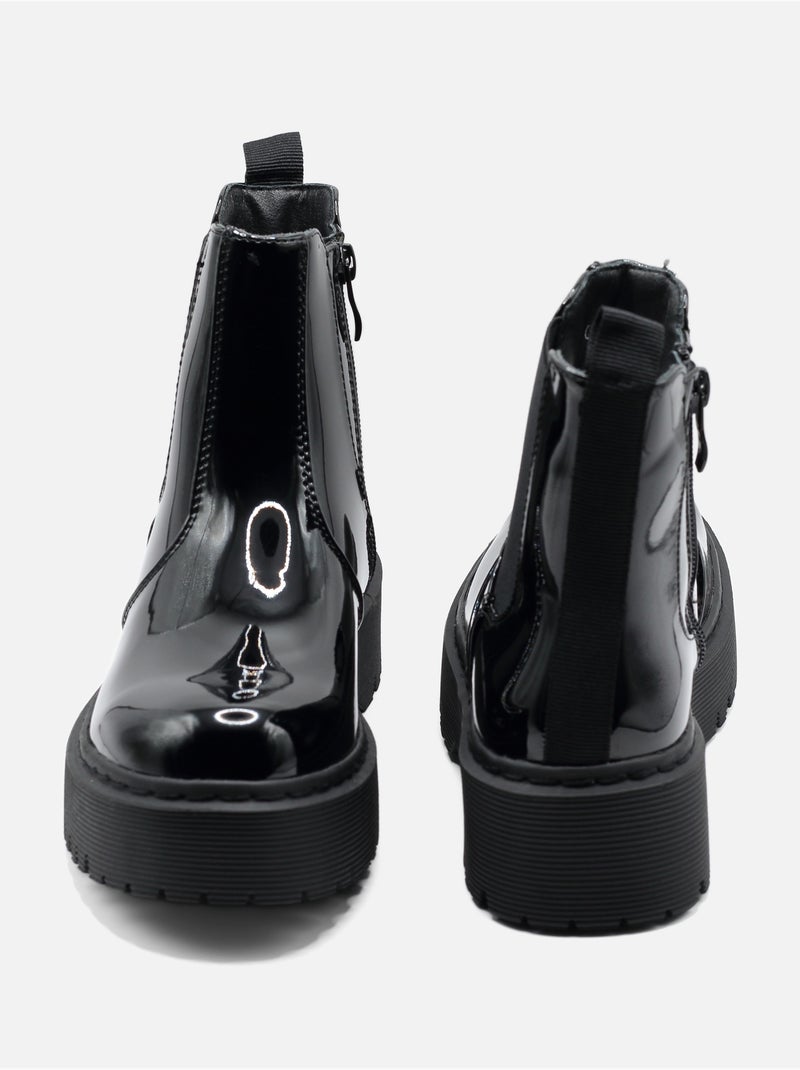 Stivaletti con suola dentellata Nero Nero - Kiabi