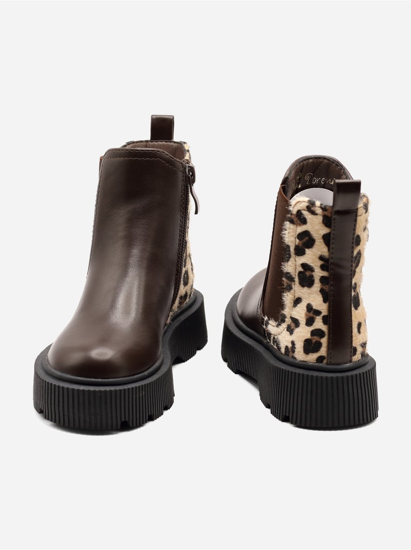Stivaletti con suola spessa Marrone - Kiabi