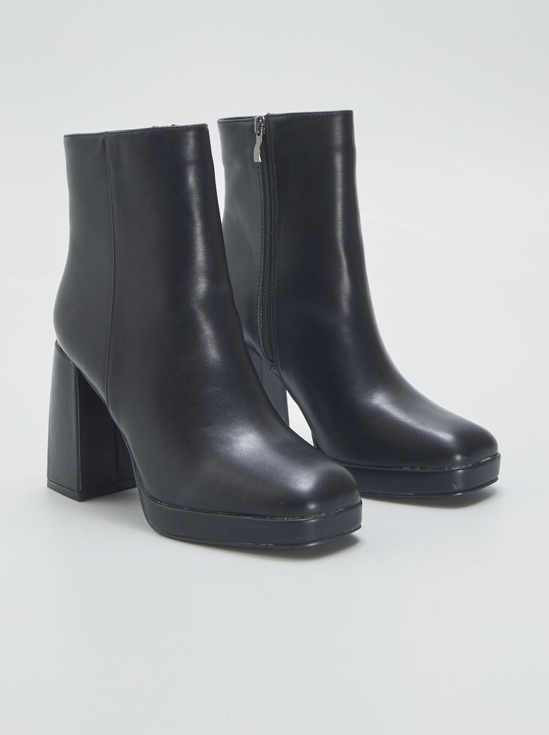 Stivaletti con tacco nero - Kiabi