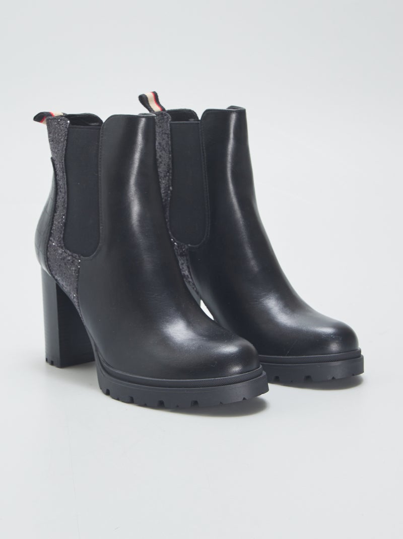 Stivaletti con tacco nero - Kiabi