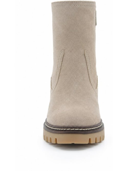 Stivaletti con tacco pelle naturale purapiel - Kiabi Stivaletti con tacco pelle naturale purapiel - Kiabi