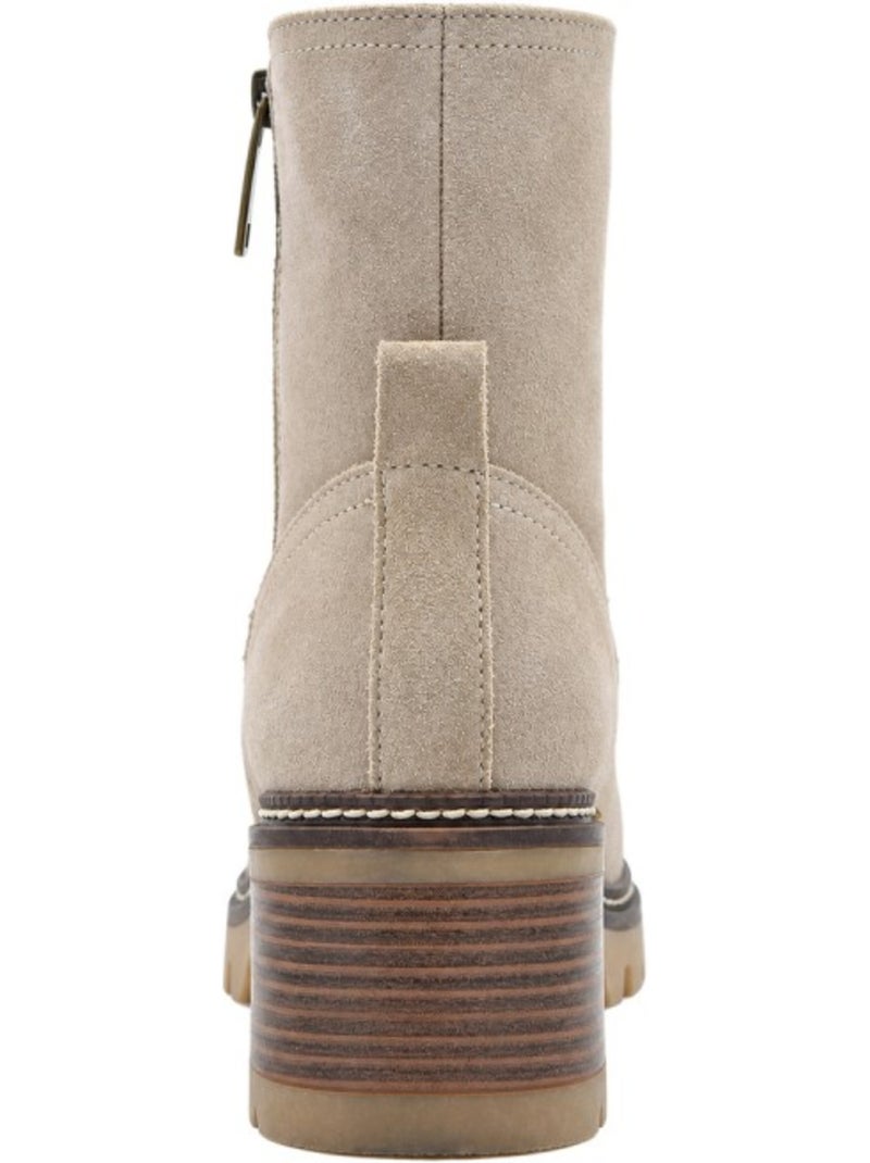 Stivaletti con tacco pelle naturale purapiel Beige - Kiabi