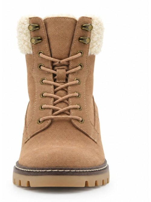 Stivaletti con tacco pelle naturale purapiel - Kiabi