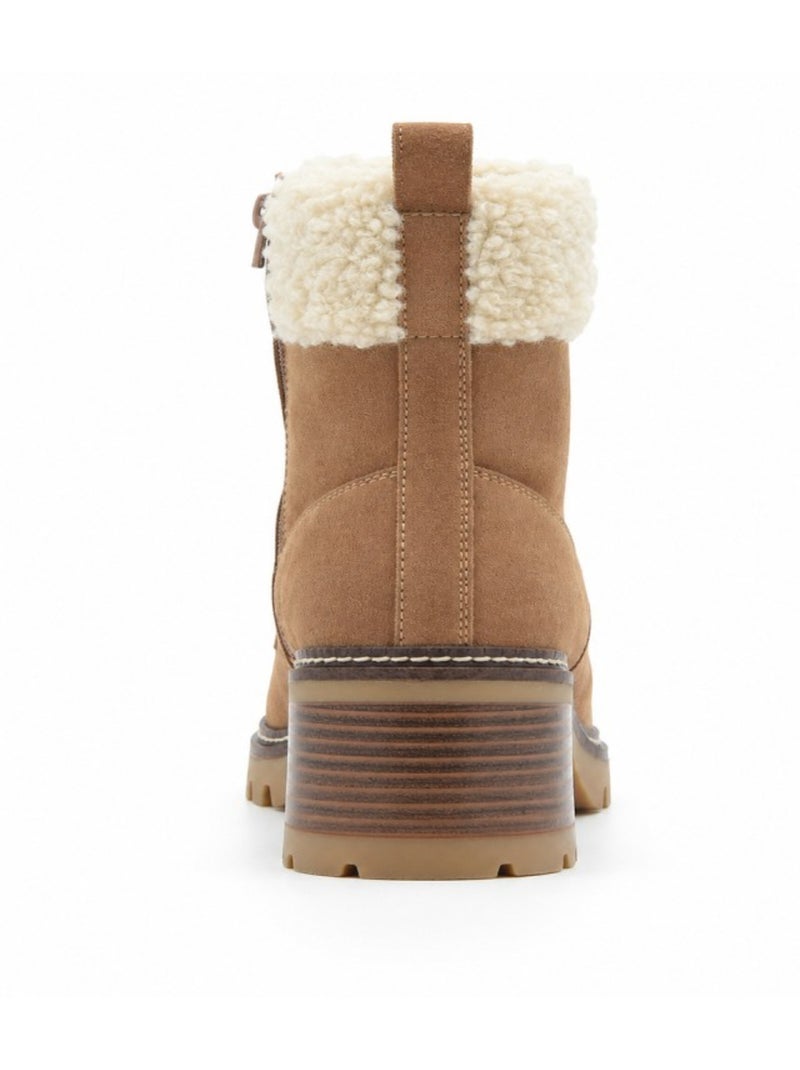 Stivaletti con tacco pelle naturale purapiel Beige - Kiabi