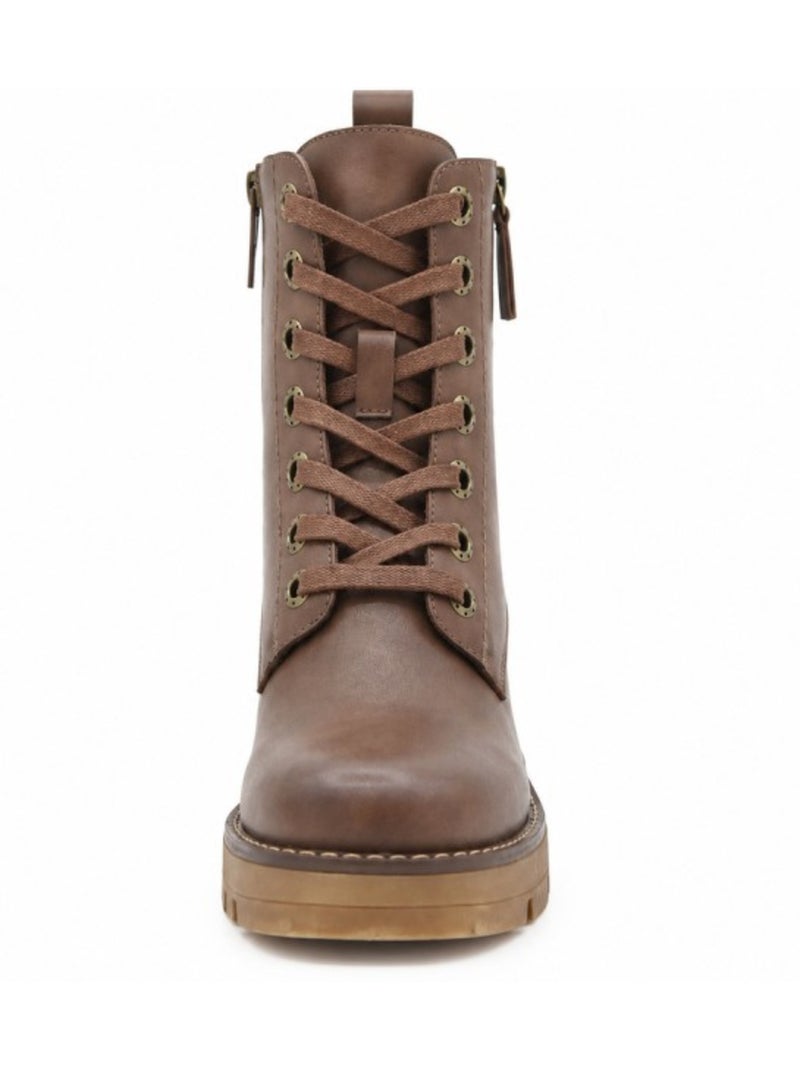 Stivaletti con tacco pelle naturale purapiel Marrone - Kiabi